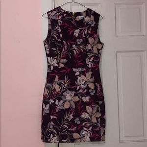 Calvin Klein Burgundy floral dress